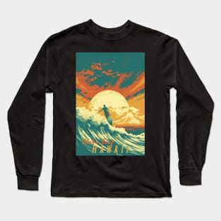 Hawaii Vintage Retro Travel Poster Long Sleeve T-Shirt